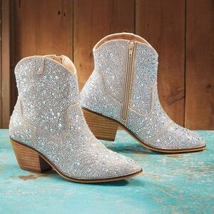 Stunning Corky’s Rhinestone Ankle Boots